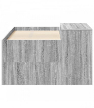 vidaXL Kids'High Bed Frame with Desk Grey Sonoma Engineered Wood