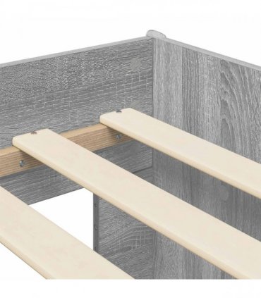vidaXL Kids'High Bed Frame with Desk Grey Sonoma Engineered Wood