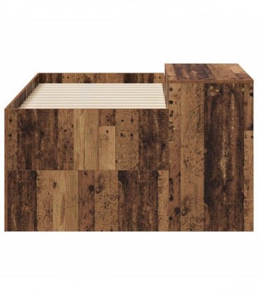 vidaXL Kids'High Bed Frame with Desk Old Wood Engineered Wood