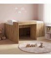 vidaXL Kids'High Bed Frame with Desk Artisan Oak Engineered Wood