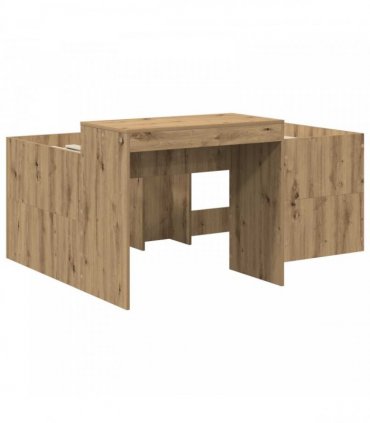 vidaXL Kids'High Bed Frame with Desk Artisan Oak Engineered Wood