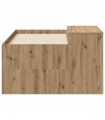 vidaXL Kids'High Bed Frame with Desk Artisan Oak Engineered Wood