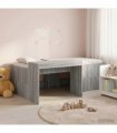 vidaXL Kids'High Bed Frame with Desk Grey Sonoma Engineered Wood