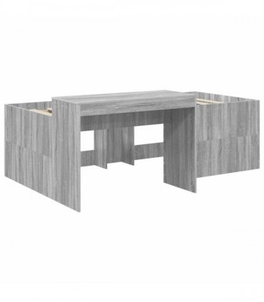 vidaXL Kids'High Bed Frame with Desk Grey Sonoma Engineered Wood