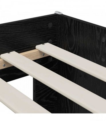 vidaXL Kids'High Bed Frame with Desk Black 75 x 190 cm