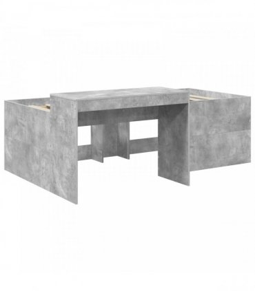 vidaXL Kids'High Bed Frame with Desk Concrete Grey 75 x 190 cm