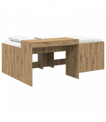 vidaXL Kids'High Bed Frame with Desk Artisan Oak 75 x 190 cm