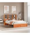 vidaXL Bed Frame with Storage Headboard Wax Brown 150 x 200 cm