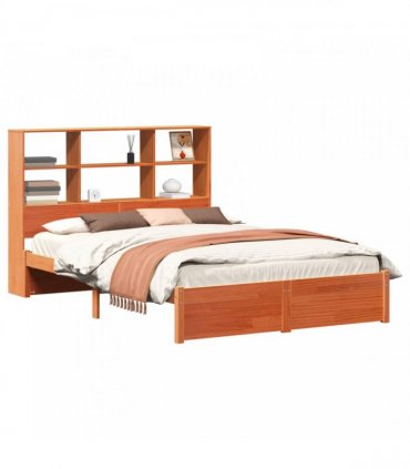 vidaXL Bed Frame with Storage Headboard Wax Brown 150 x 200 cm