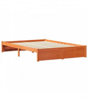 vidaXL Bed Frame with Storage Headboard Wax Brown 150 x 200 cm