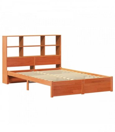 vidaXL Bed Frame with Storage Headboard Wax Brown 150 x 200 cm
