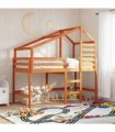 vidaXL Loft Bed Frame Wax Brown 90 x 190 cm Solid Pine Wood