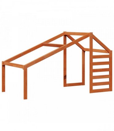 vidaXL Loft Bed Frame Wax Brown 90 x 190 cm Solid Pine Wood