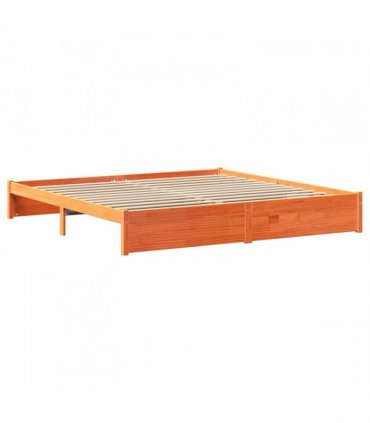 vidaXL Bed Frame with Storage Headboard Wax Brown 200 x 200 cm