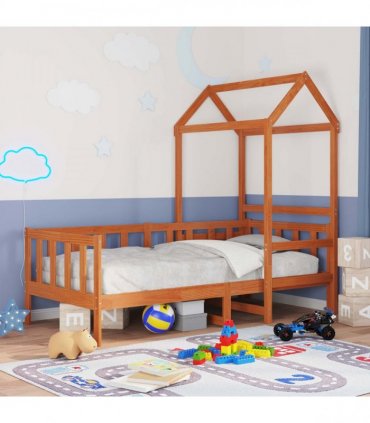 vidaXL Day Bed Set 2 pcs Wax Brown Solid Pine Wood