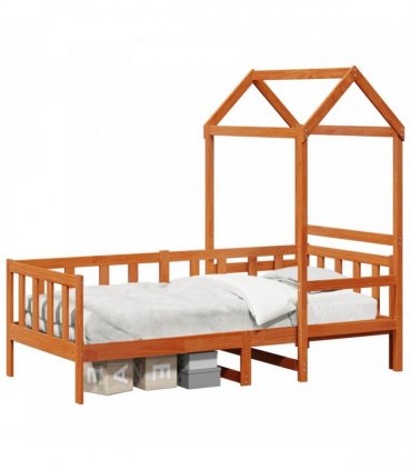 vidaXL Day Bed Set 2 pcs Wax Brown Solid Pine Wood