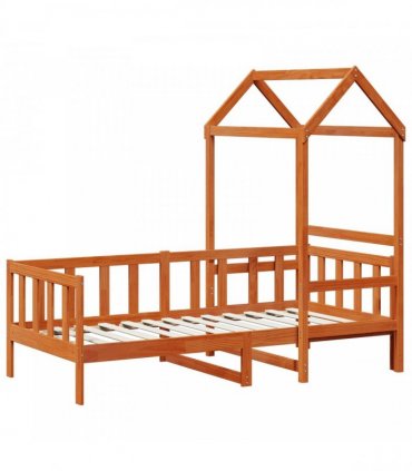 vidaXL Day Bed Set 2 pcs Wax Brown Solid Pine Wood