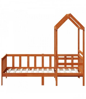vidaXL Day Bed Set 2 pcs Wax Brown Solid Pine Wood