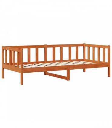 vidaXL Day Bed Set 2 pcs Wax Brown Solid Pine Wood