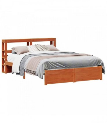 vidaXL Bed Frame Wax Brown 120 x 200 cm Solid Pine Wood