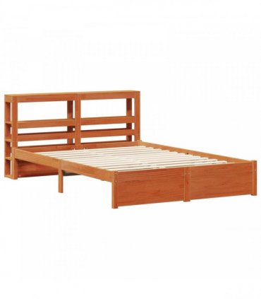 vidaXL Bed Frame Wax Brown 120 x 200 cm Solid Pine Wood