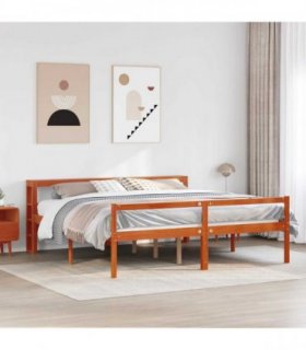 vidaXL Bed Frame 2 pcs Wax Brown 180 x 200 cm Solid Pine Wood