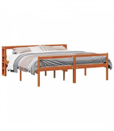 vidaXL Bed Frame 2 pcs Wax Brown 180 x 200 cm Solid Pine Wood