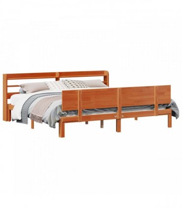 vidaXL Bed Frame 2 pcs Wax Brown 180 x 200 cm Solid Pine Wood