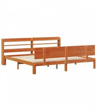 vidaXL Bed Frame 2 pcs Wax Brown 180 x 200 cm Solid Pine Wood