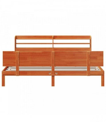 vidaXL Bed Frame 2 pcs Wax Brown 180 x 200 cm Solid Pine Wood