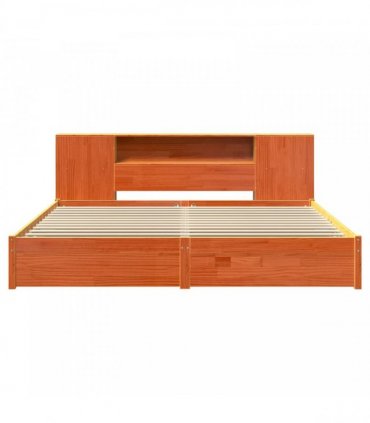 vidaXL Bed Frame with Storage Headboard Wax Brown 200 x 200 cm