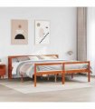 vidaXL Bed Frame 2 pcs Wax Brown 200 x 200 cm Solid Pine Wood