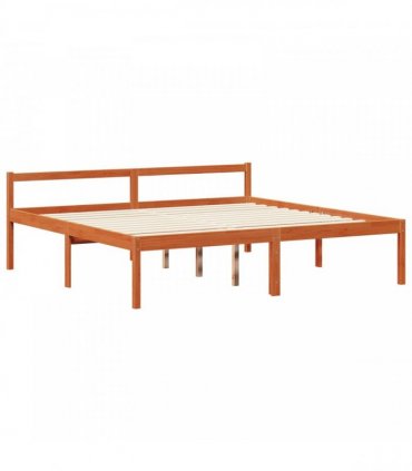 vidaXL Bed Frame 2 pcs Wax Brown 200 x 200 cm Solid Pine Wood