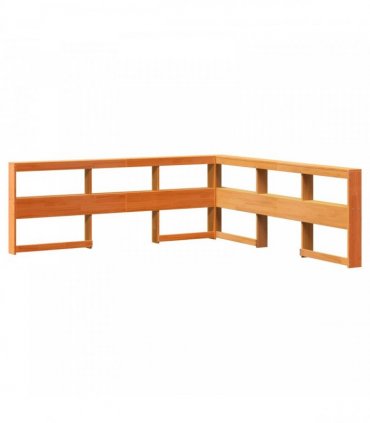vidaXL Bookcase Bed Plain 2 pcs Wax Brown 200 x 200 cm Solid Pine Wood