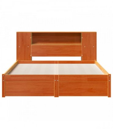 vidaXL Bed Frame with Storage Headboard Wax Brown 150 x 200 cm