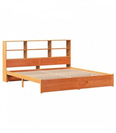 vidaXL Bed Frame with Storage Headboard Wax Brown 180 x 200 cm