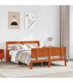vidaXL Bed Frame 2 pcs Wax Brown 135 x 190 cm Solid Pine Wood