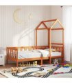 vidaXL Day Bed Set 2 pcs Wax Brown Solid Pine Wood