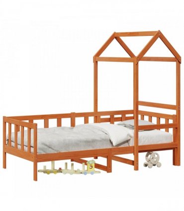 vidaXL Day Bed Set 2 pcs Wax Brown Solid Pine Wood