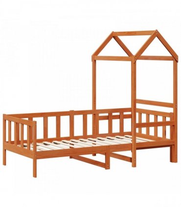 vidaXL Day Bed Set 2 pcs Wax Brown Solid Pine Wood