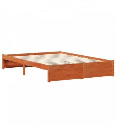vidaXL Bed Frame Wax Brown 150 x 200 cm Solid Pine Wood