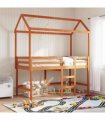 vidaXL Loft Bed Frame Wax Brown 90 x 190 cm Solid Pine Wood