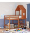vidaXL Loft Bed Frame Wax Brown 90 x 190 cm Solid Pine Wood