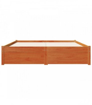vidaXL Bed Frame Wax Brown 150 x 200 cm Solid Pine Wood