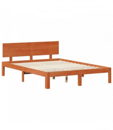 vidaXL Bed Frame 2 pcs Wax Brown 160 x 200 cm Solid Pine Wood