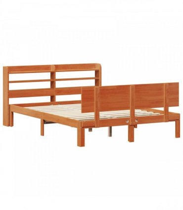 vidaXL Bed Frame 2 pcs Wax Brown 160 x 200 cm Solid Pine Wood