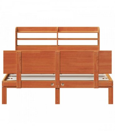 vidaXL Bed Frame 2 pcs Wax Brown 160 x 200 cm Solid Pine Wood