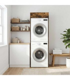 vidaXL Wash Machine Cabinet with Storage Smoked Oak 67.5 x 68 x 200 cm
