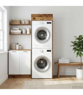 vidaXL Wash Machine Cabinet with Storage Old Wood 67.5 x 68 x 200 cm