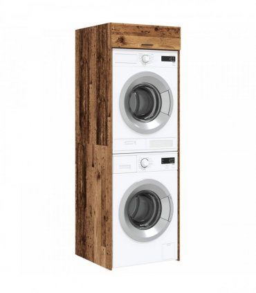 vidaXL Wash Machine Cabinet with Storage Old Wood 67.5 x 68 x 200 cm